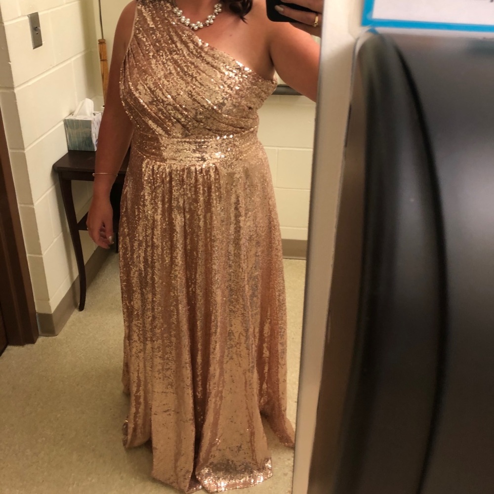 One strap formal dress